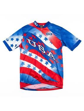 Louis Garneau Cycling Jersey USA Flag Mens XL Bike Shirt Patriotic